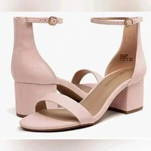 DREAM PAIRS Women's Low-Chunk Low Heel Pump Sandals Blush Pink